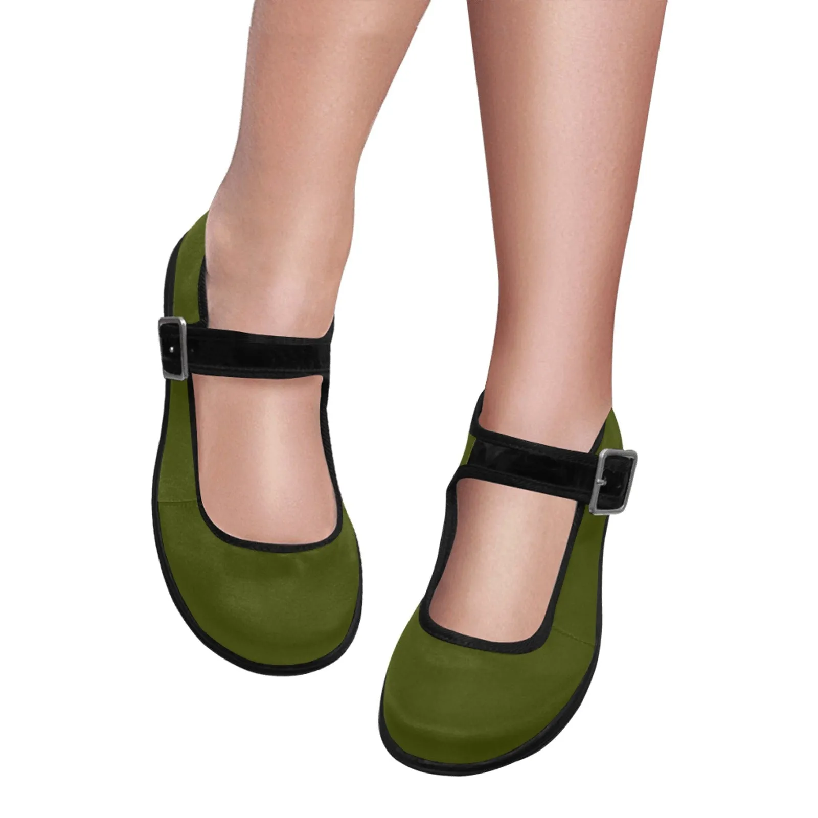 pineapple green Mila Satin Women's Mary Jane Shoes (Model 4808)