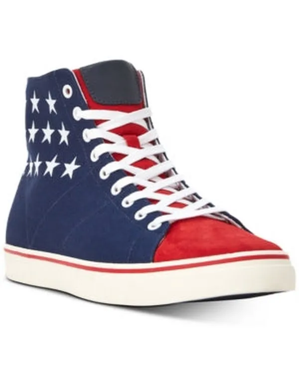 Polo Ralph Lauren Mens Solomon High Top Sneakers - Red/Navy