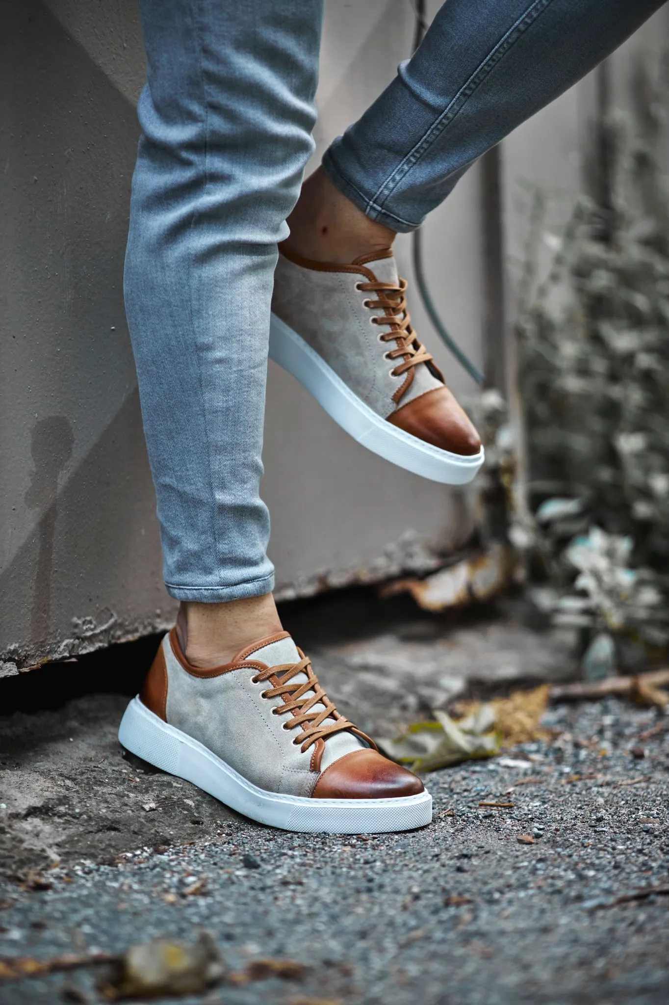 Prince Eva Sole Leather Beige Sneakers