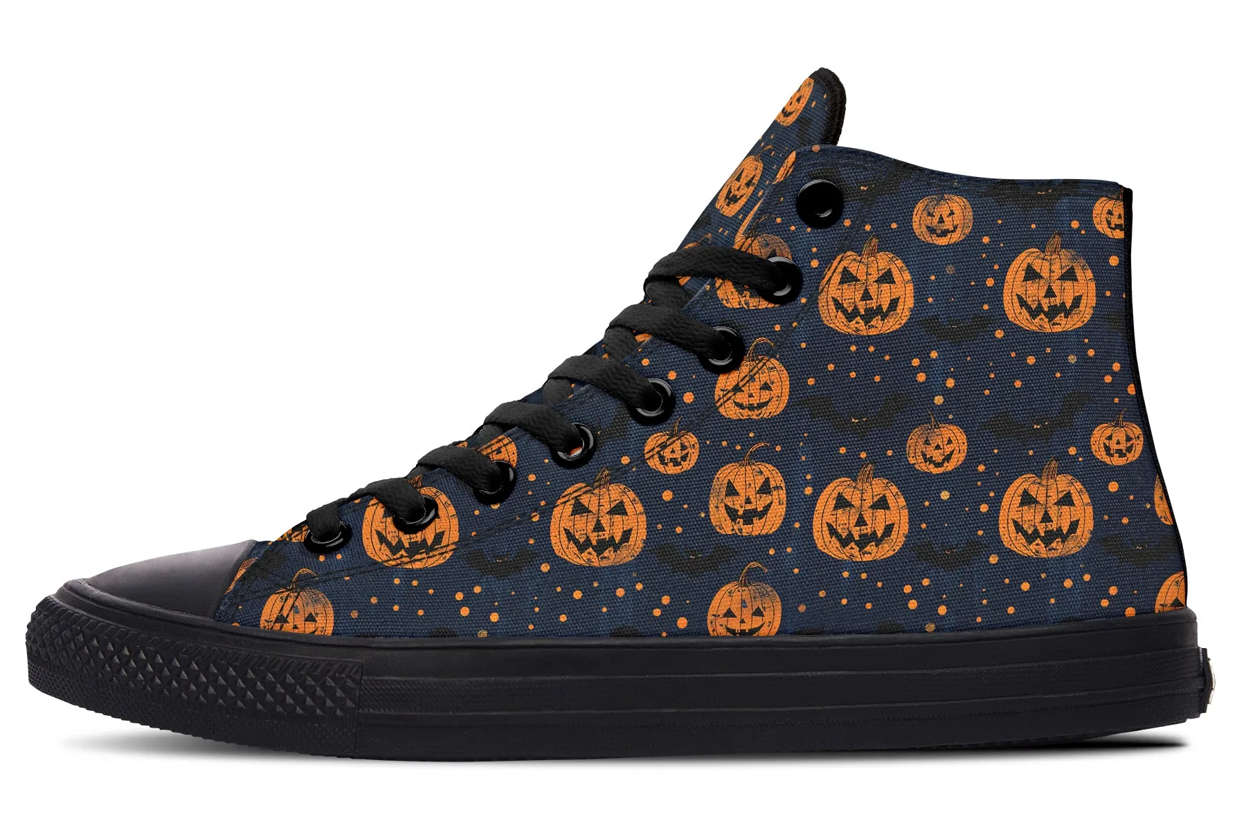 Pumpkin Party High Tops - Classic Premium Canvas Shoes with Comfortable and Durable Soles