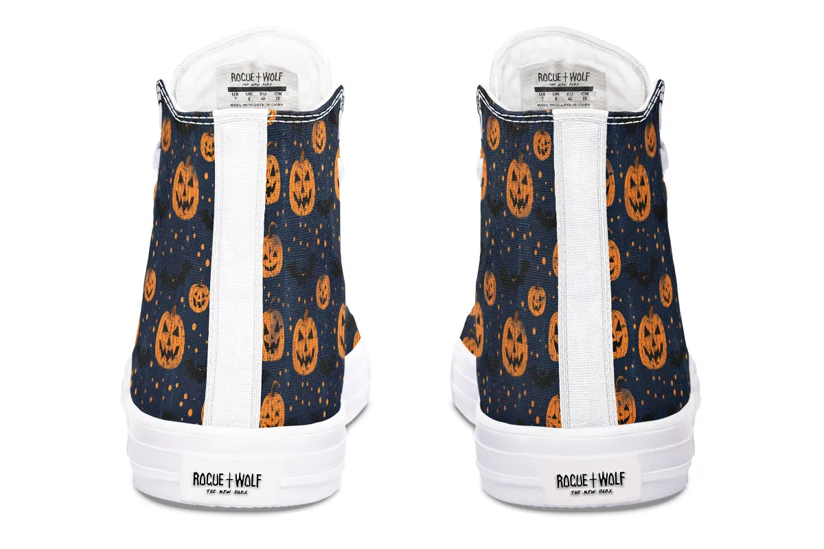 Pumpkin Party High Tops - Classic Premium Canvas Shoes with Comfortable and Durable Soles