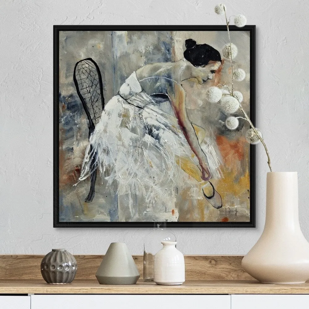 "Ballerina 66" Black Float Frame Canvas Art