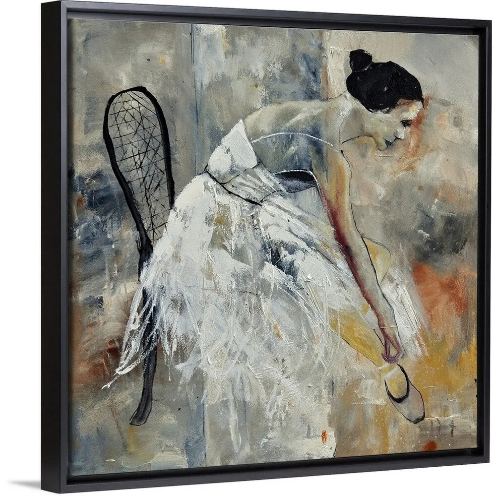 "Ballerina 66" Black Float Frame Canvas Art