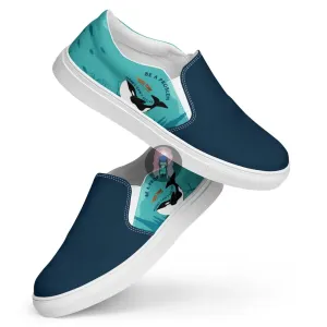 "Be a Problem" Orca Women’s slip-on canvas shoes