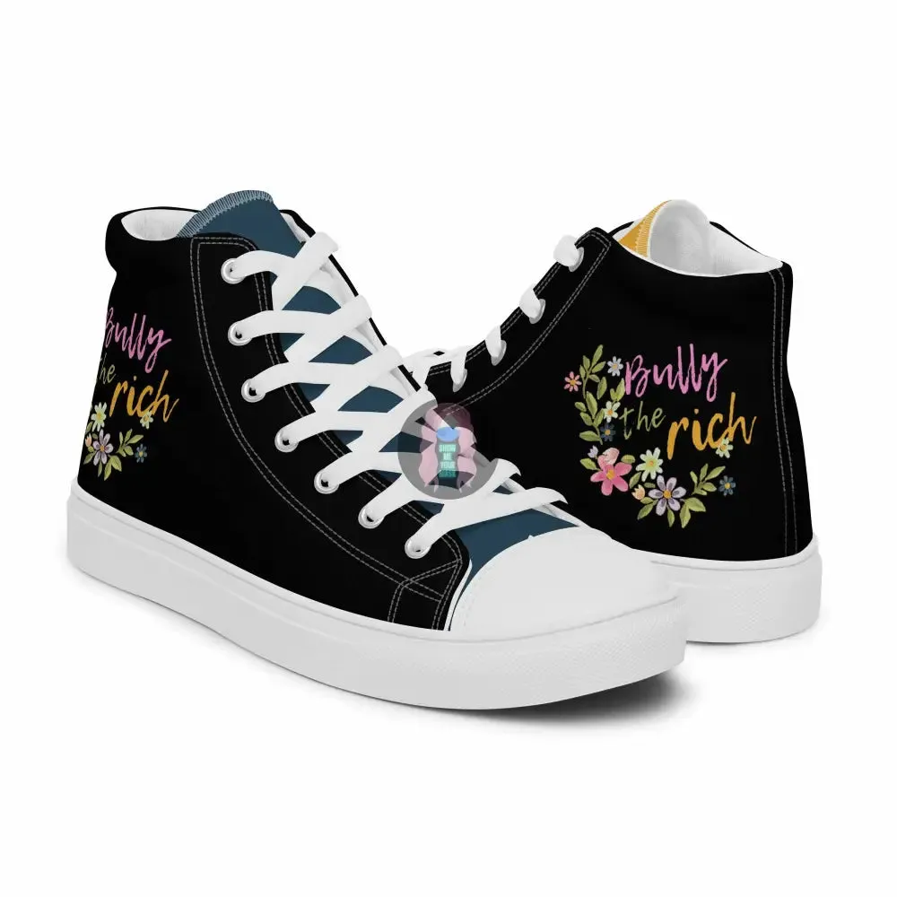 "Bully the Rich" Men’s high top canvas shoes