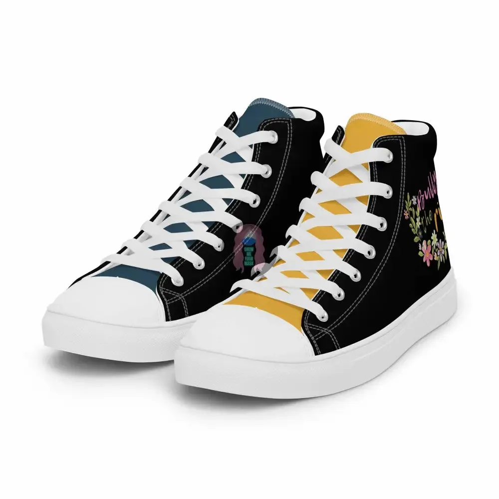 "Bully the Rich" Men’s high top canvas shoes