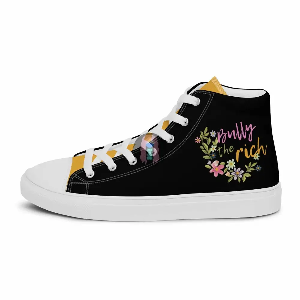 "Bully the Rich" Men’s high top canvas shoes