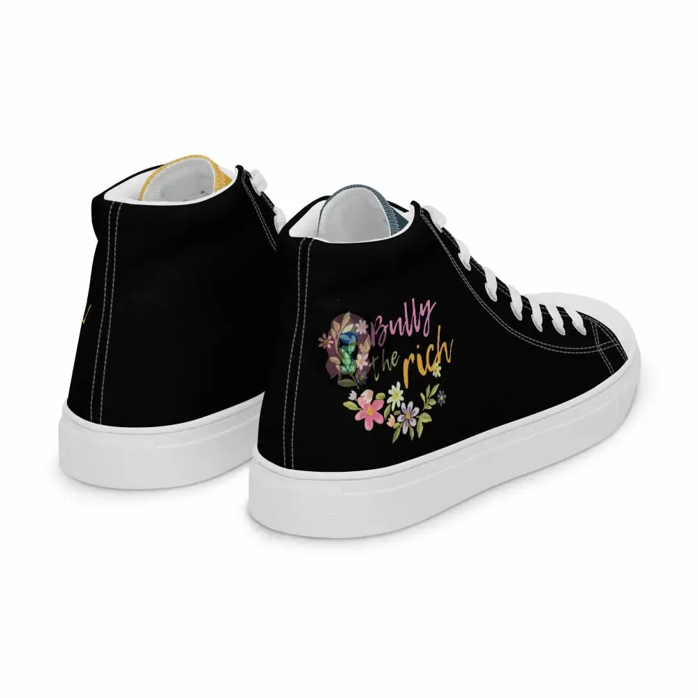 "Bully the Rich" Men’s high top canvas shoes