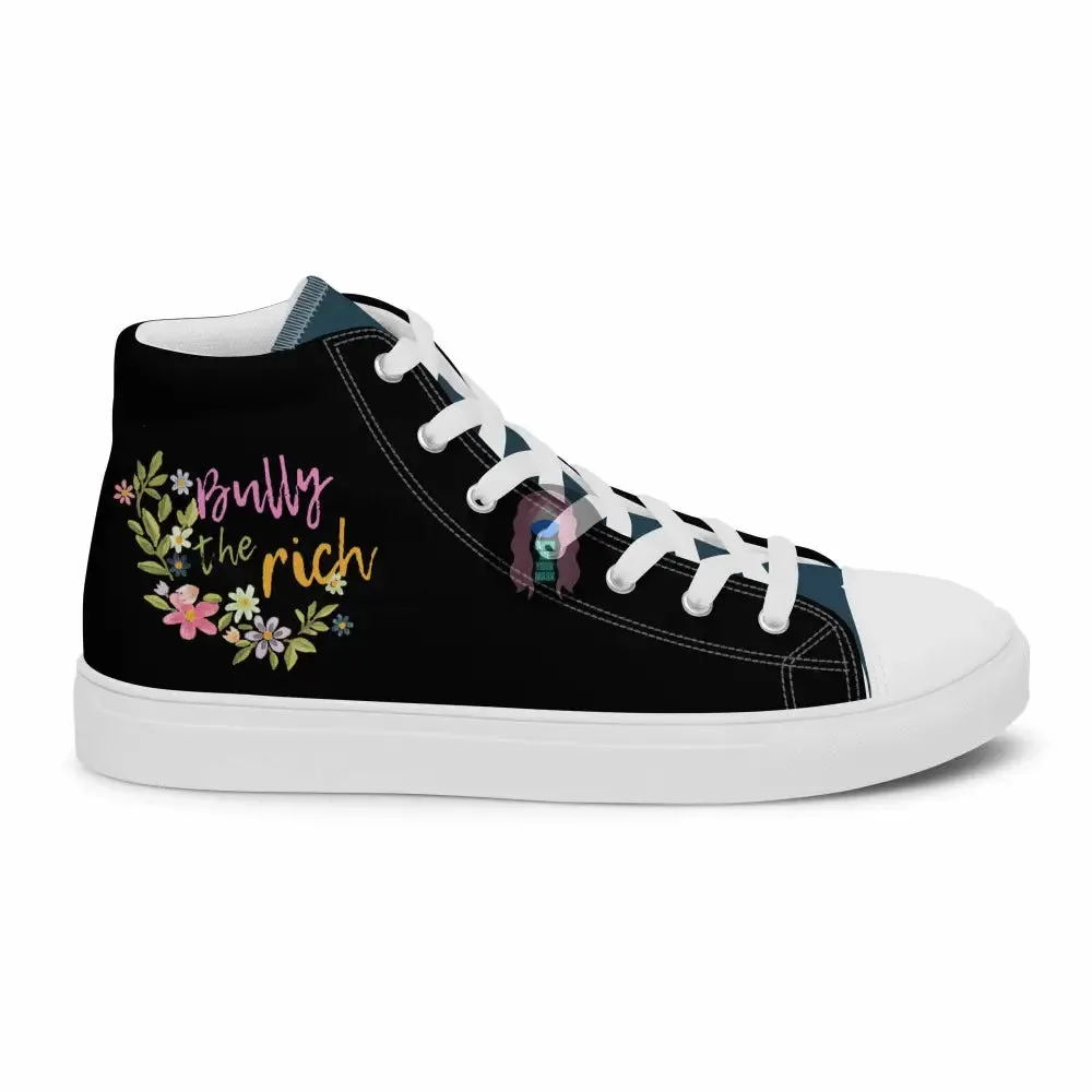 "Bully the Rich" Men’s high top canvas shoes