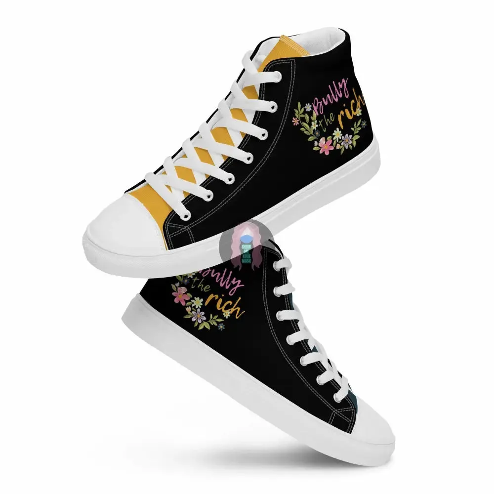 "Bully the Rich" Men’s high top canvas shoes