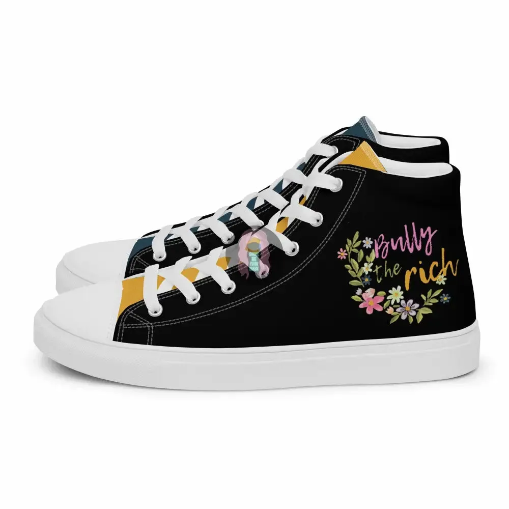 "Bully the Rich" Men’s high top canvas shoes