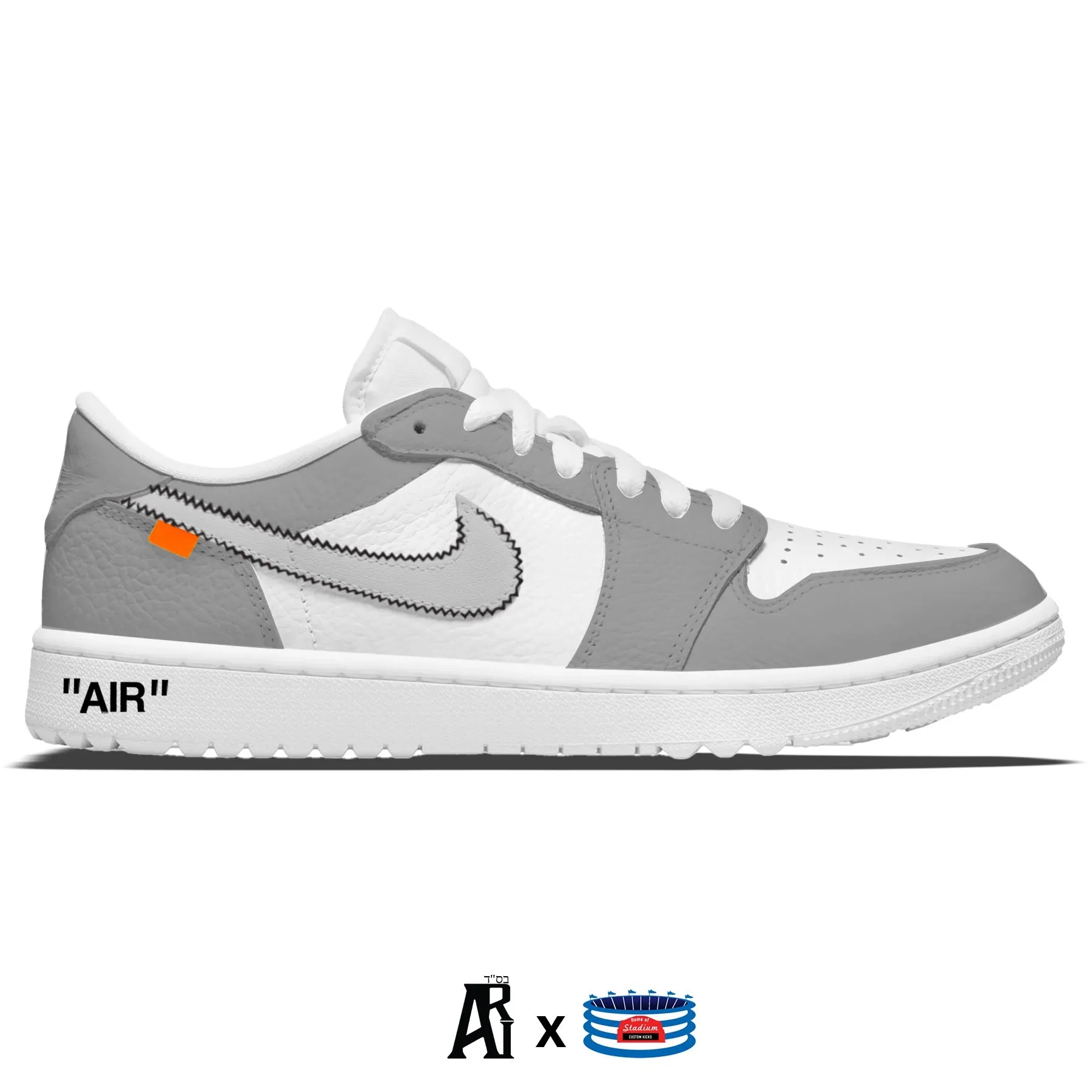 "Gray Force OW" Jordan 1 Golf Shoes