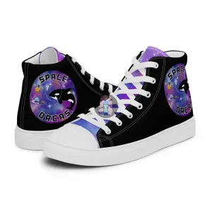 "Space Orcas" Women’s high top canvas shoes