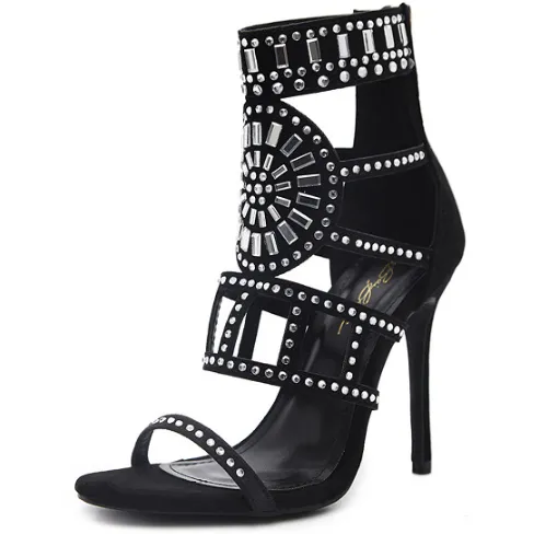 Rhinestone high heel sandals