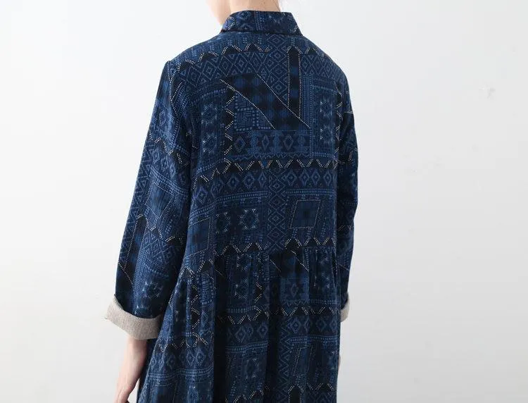 Sacred Geometry Chinese Linen Dress