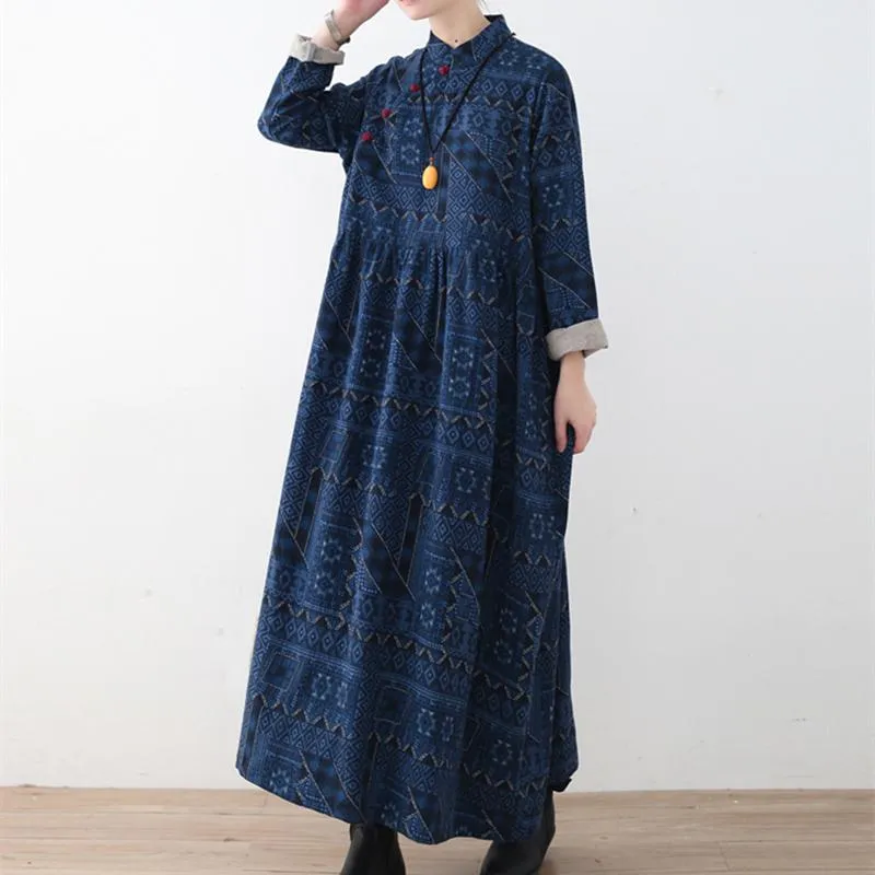 Sacred Geometry Chinese Linen Dress