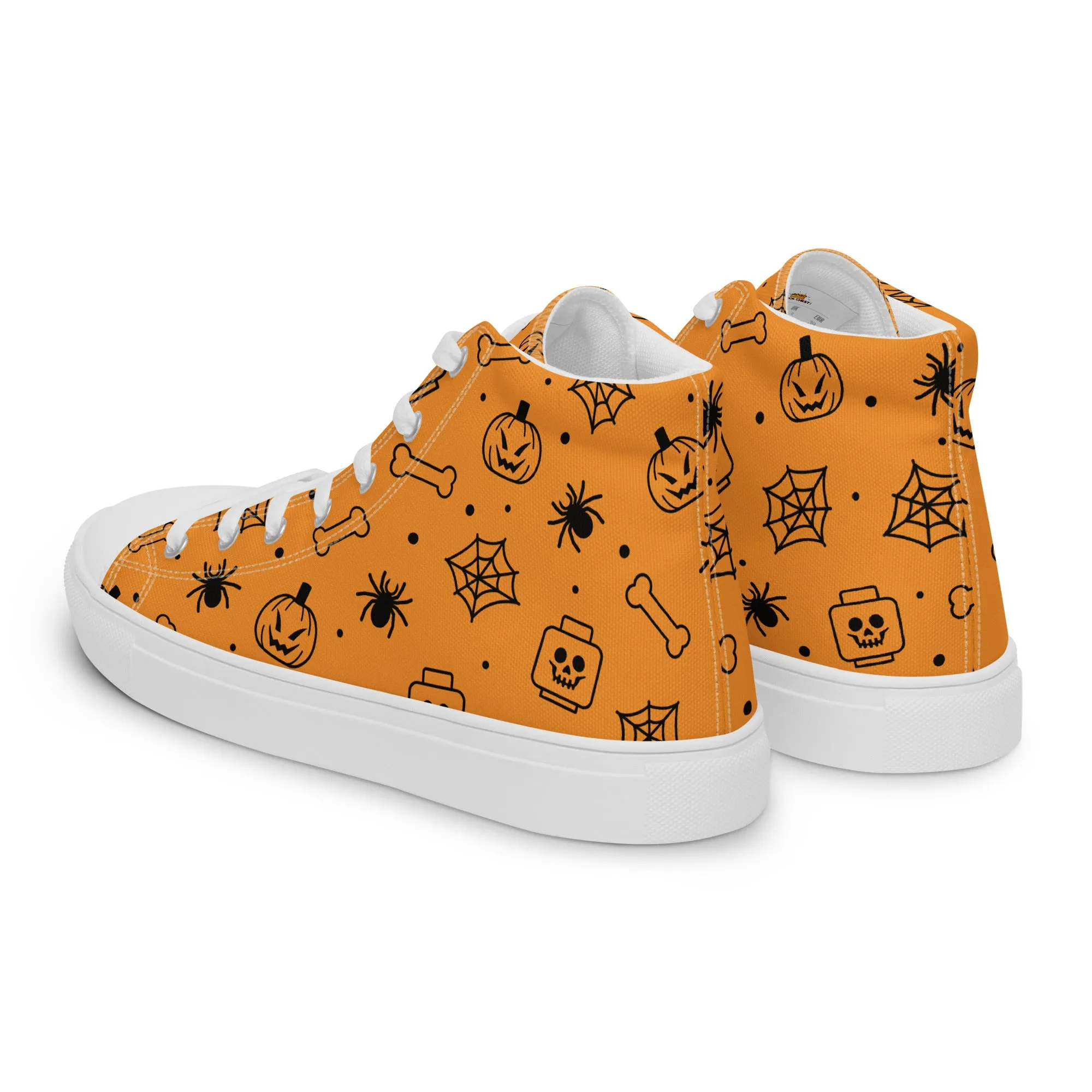 Skeletons Ghost Spiders Halloween 2 Women’s high top canvas shoes