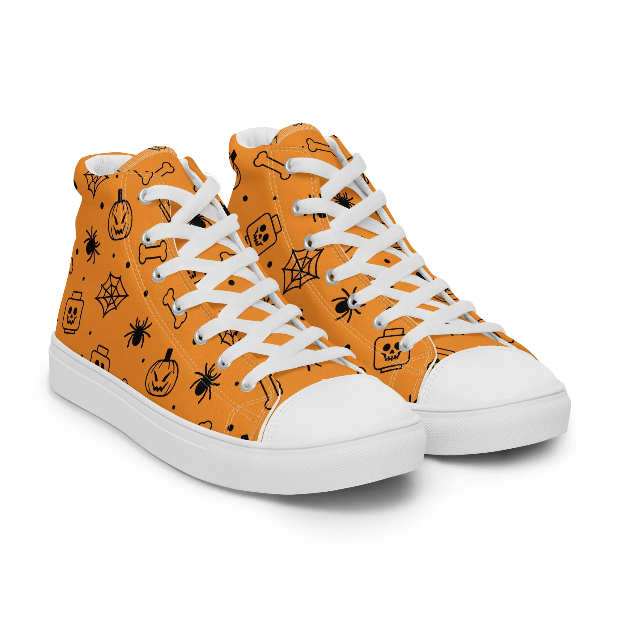 Skeletons Ghost Spiders Halloween 2 Women’s high top canvas shoes