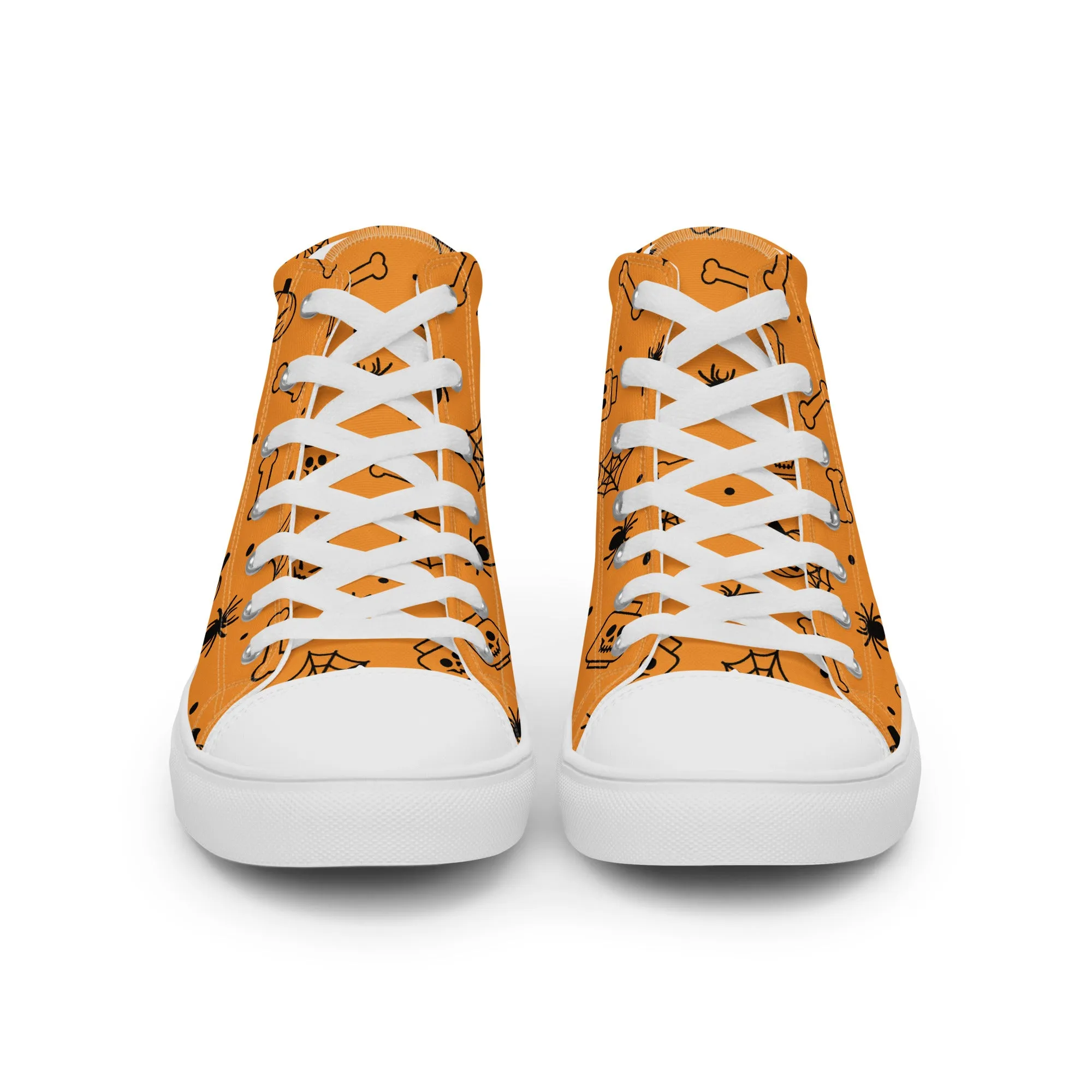 Skeletons Ghost Spiders Halloween 2 Women’s high top canvas shoes