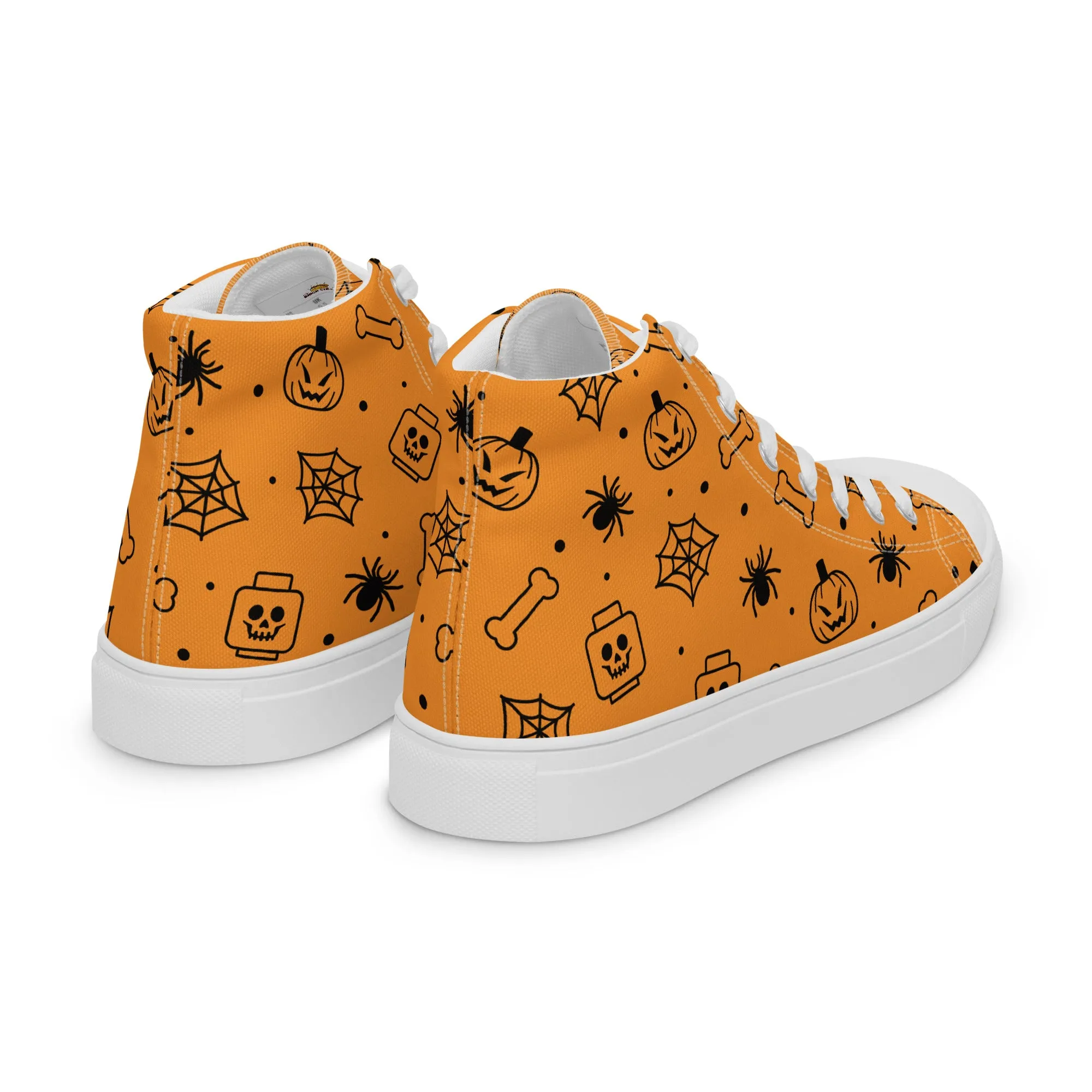 Skeletons Ghost Spiders Halloween 2 Women’s high top canvas shoes