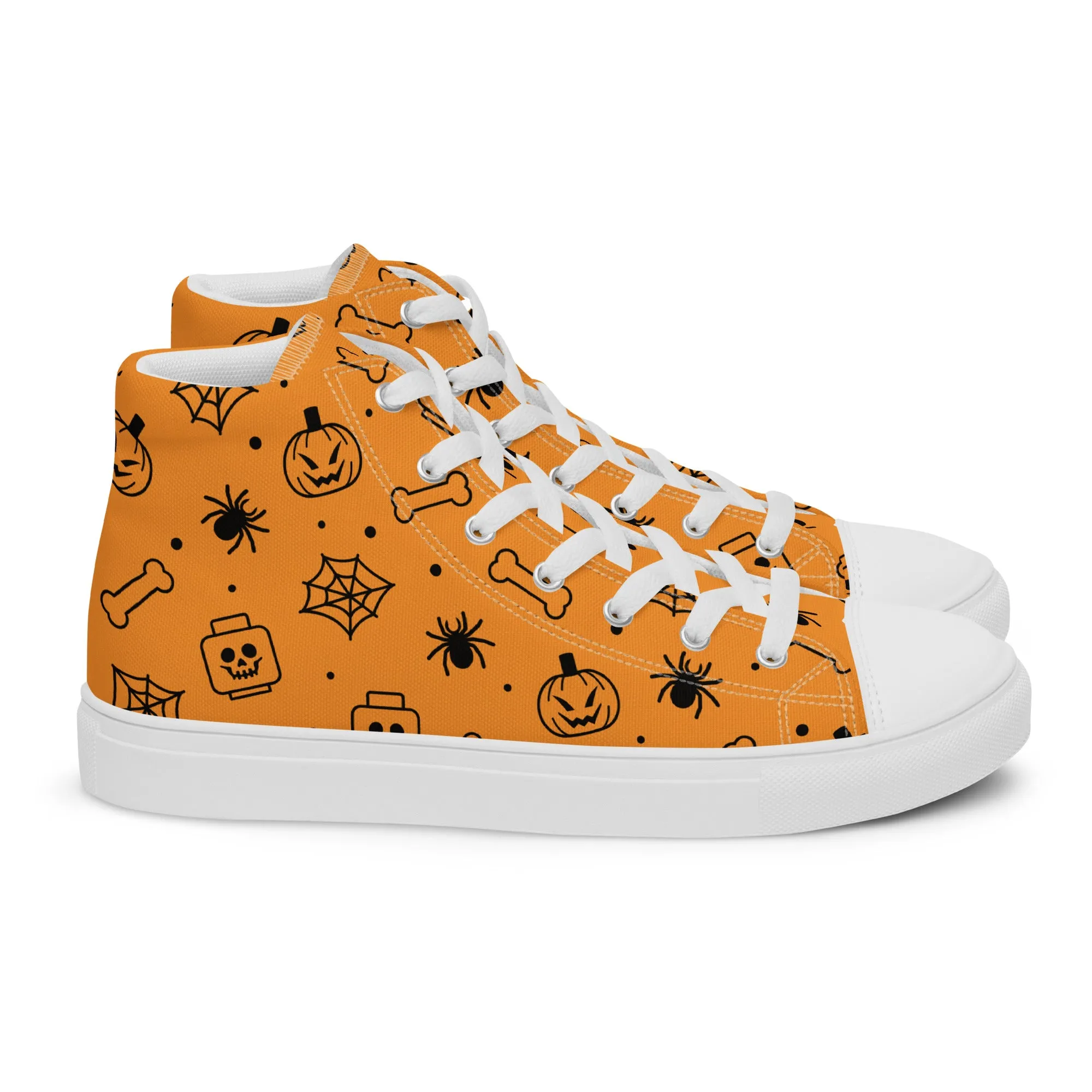 Skeletons Ghost Spiders Halloween 2 Women’s high top canvas shoes