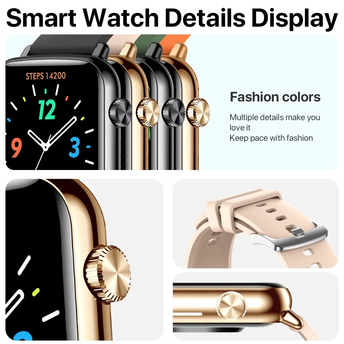 Smart Watches for Men/Women (Answer/Make Calls),Fashionable Sports Watch,Pink