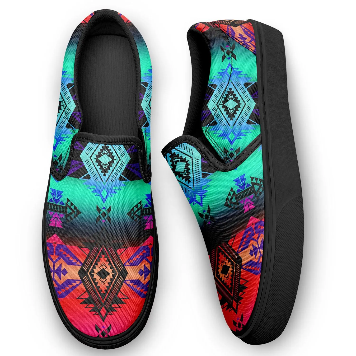 Sovereign Nation Sunrise Otoyimm Kid's Canvas Slip On Shoes