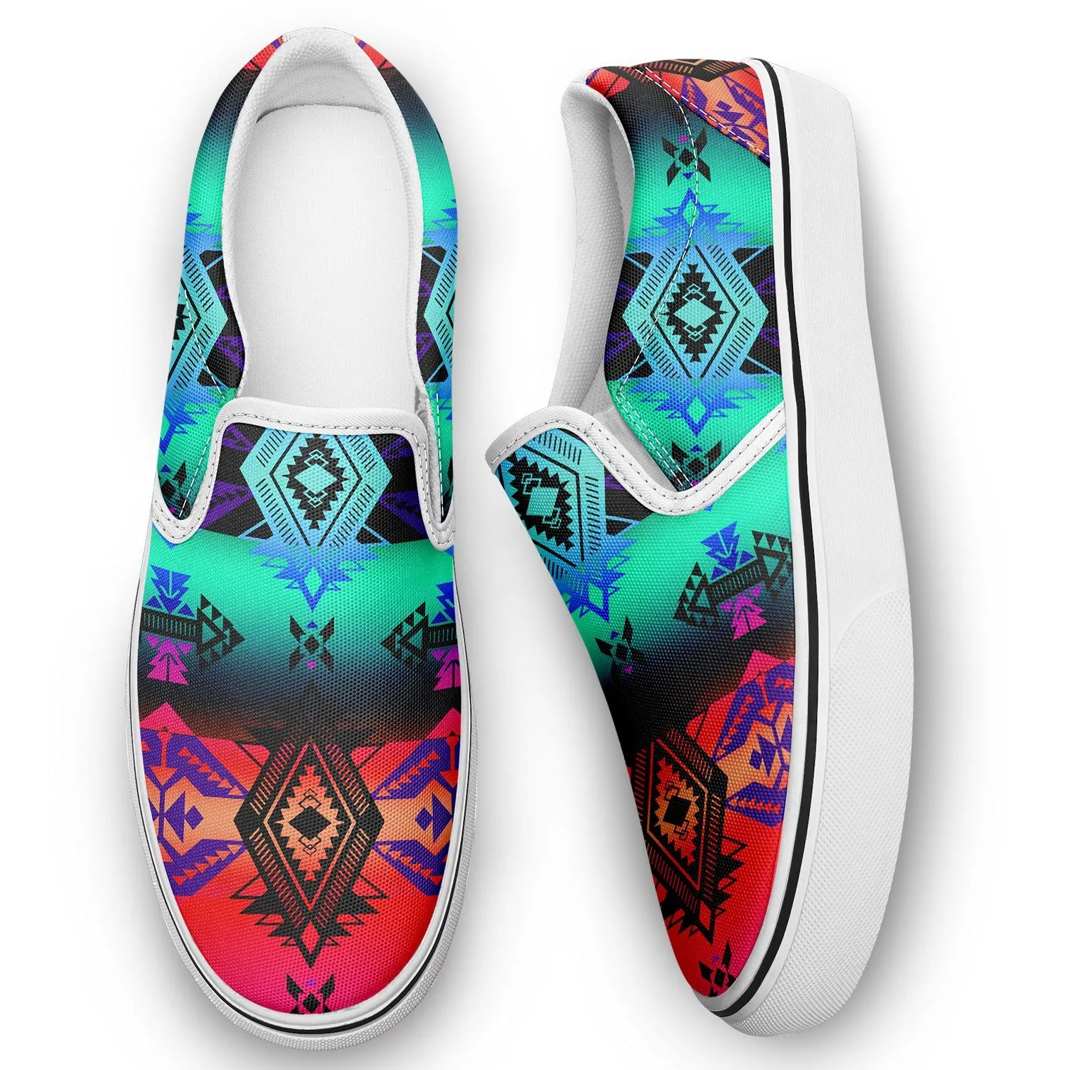 Sovereign Nation Sunrise Otoyimm Kid's Canvas Slip On Shoes