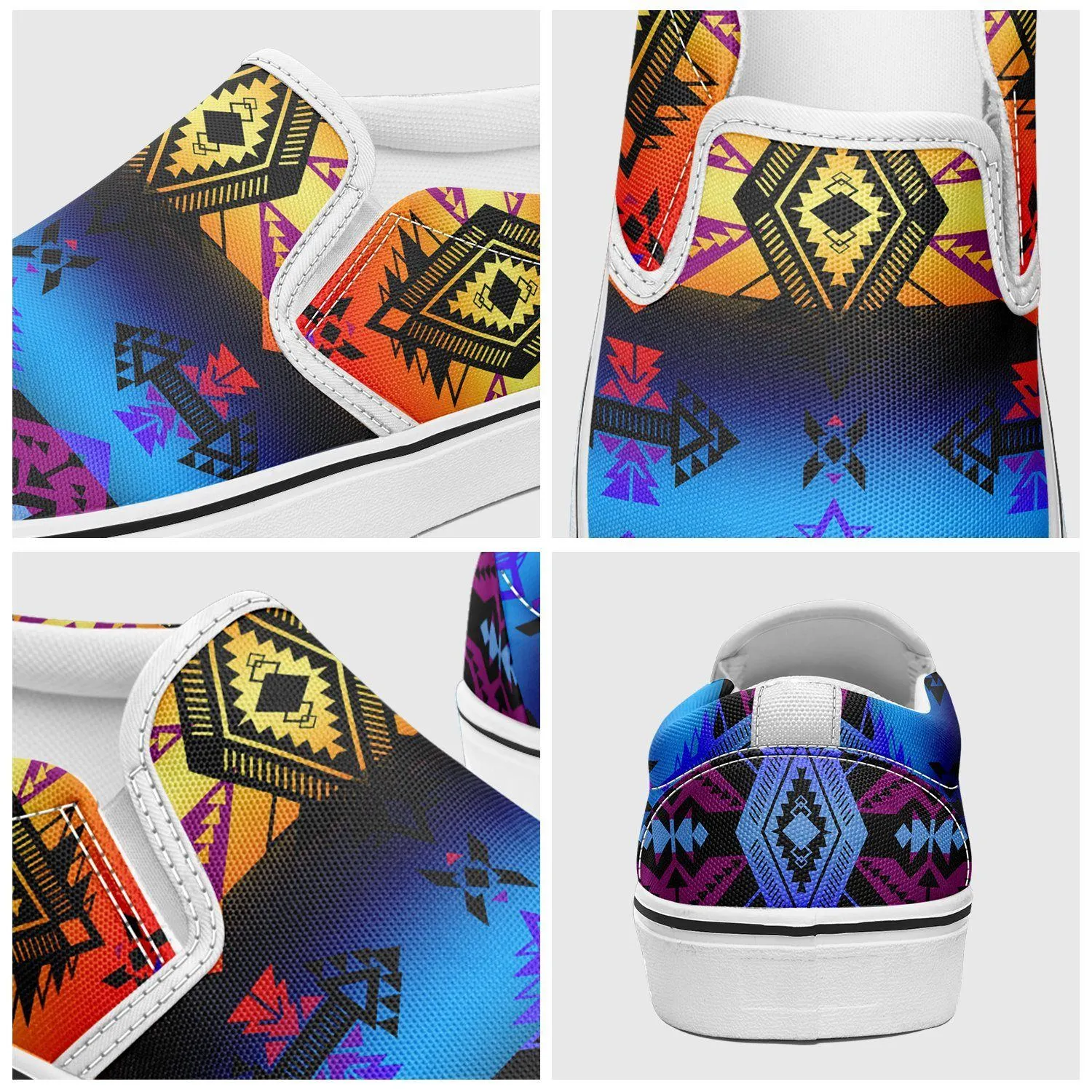 Sovereign Nation Sunset Otoyimm Kid's Canvas Slip On Shoes