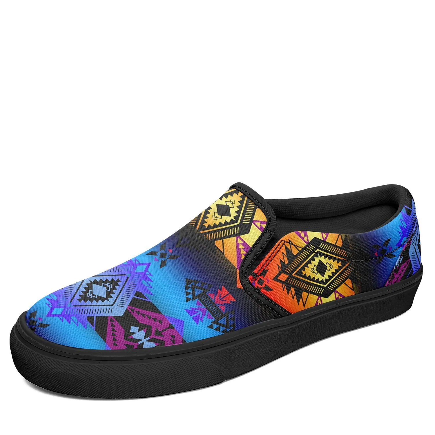 Sovereign Nation Sunset Otoyimm Kid's Canvas Slip On Shoes