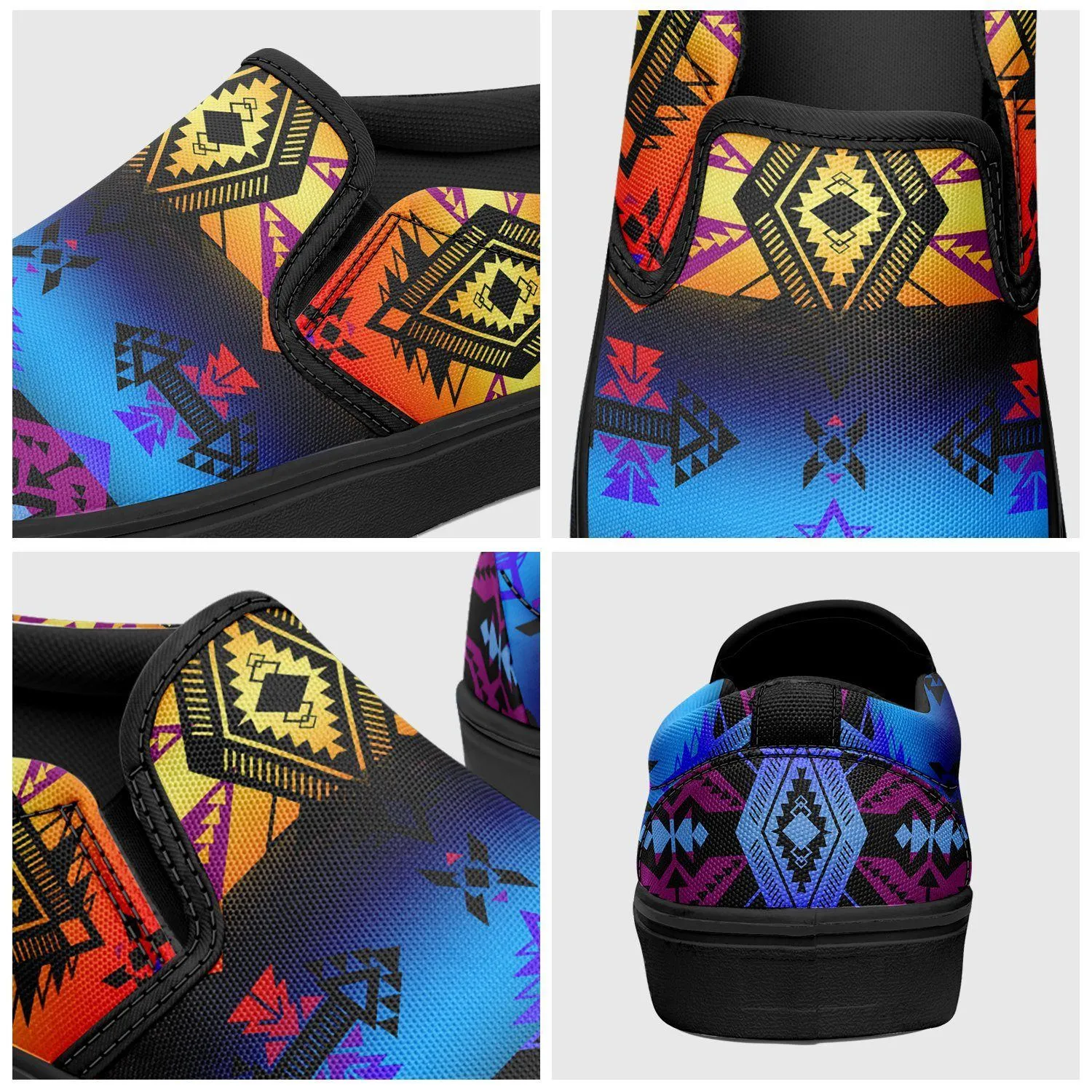 Sovereign Nation Sunset Otoyimm Kid's Canvas Slip On Shoes