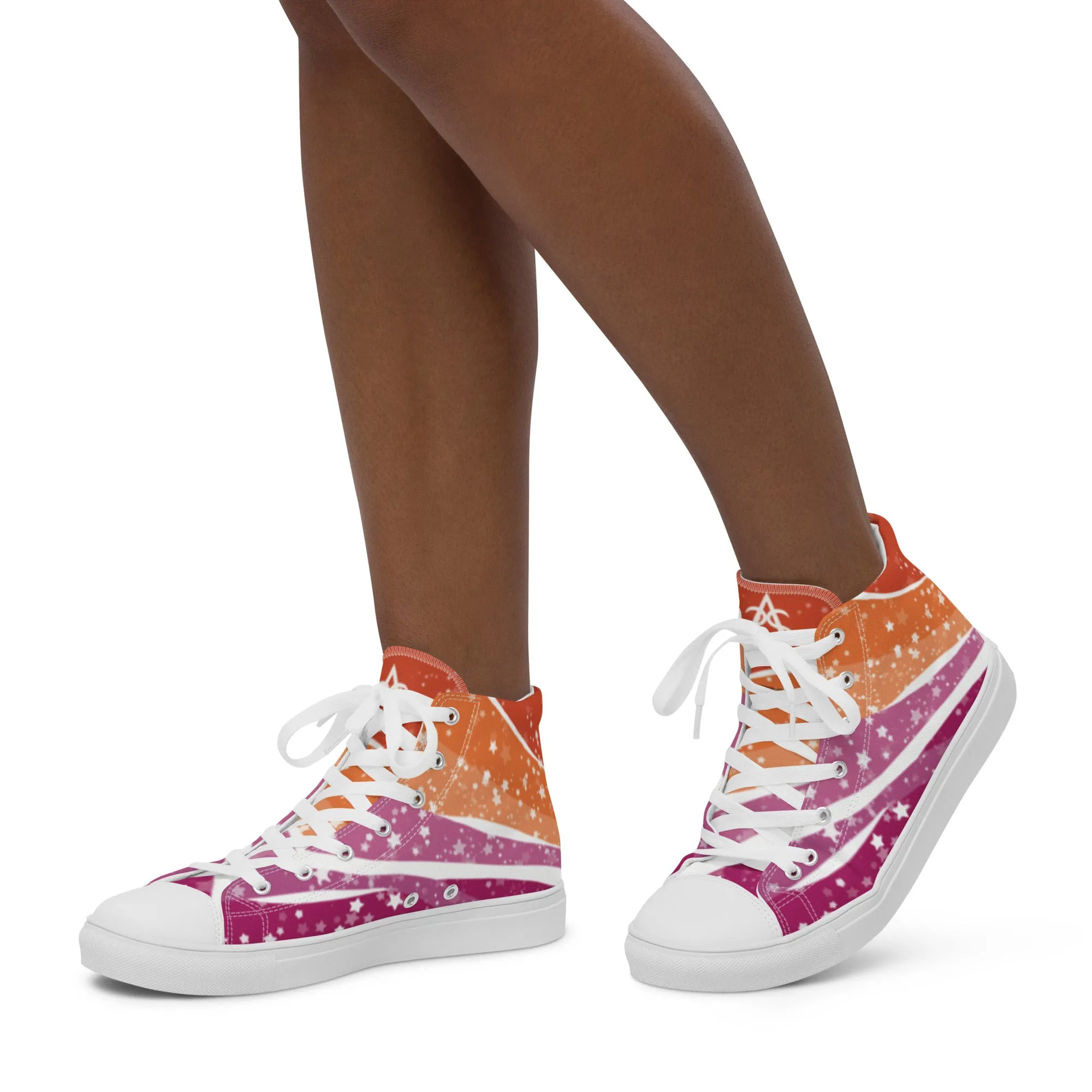 Starry Lesbian High Top Canvas Shoes (Fem Sizing)