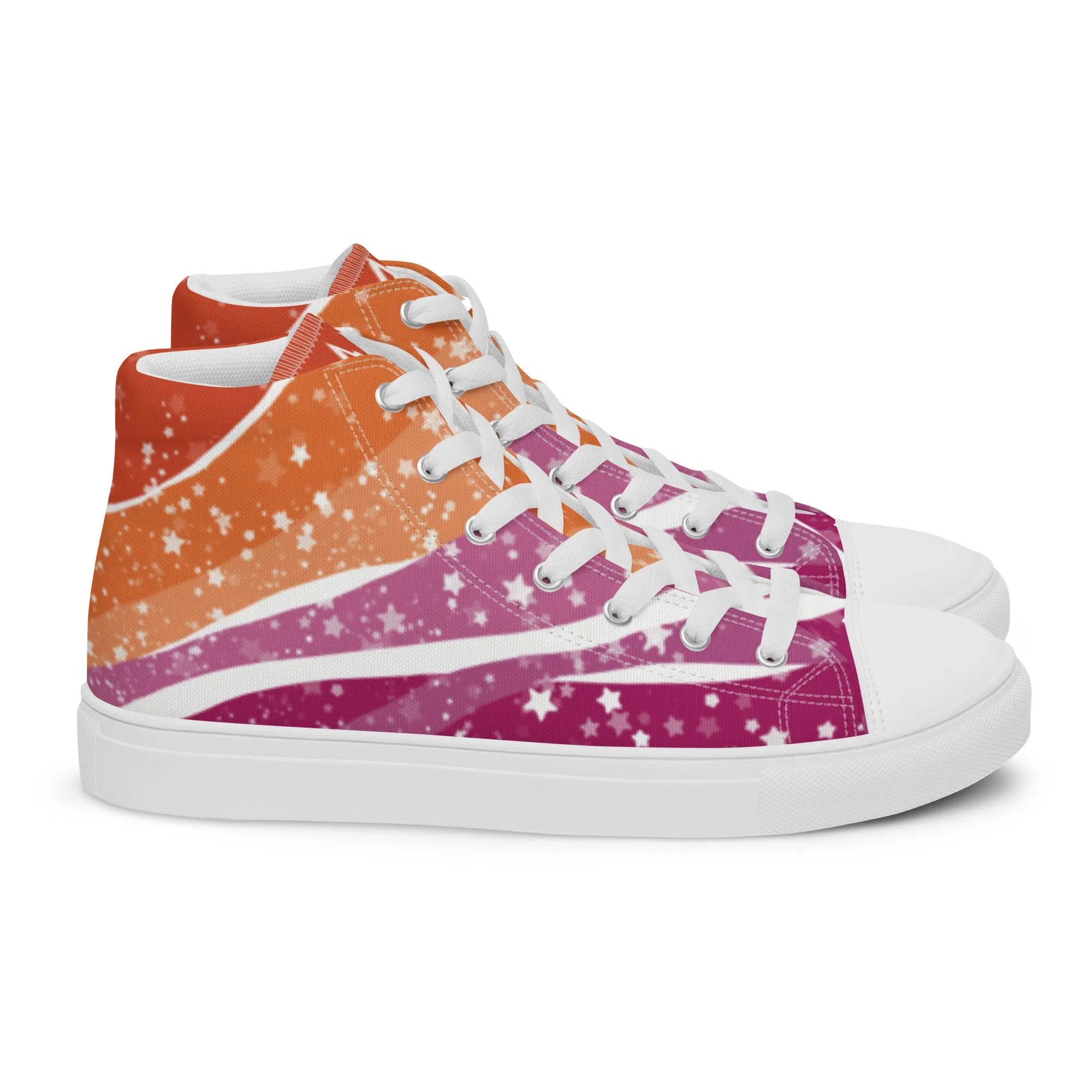 Starry Lesbian High Top Canvas Shoes (Fem Sizing)