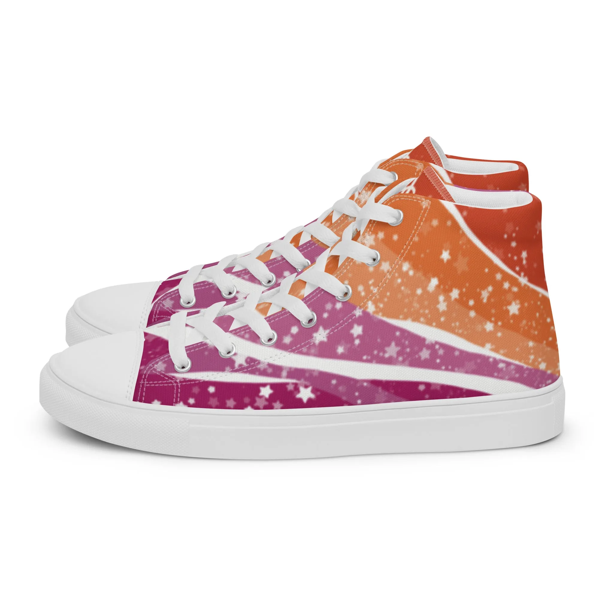 Starry Lesbian High Top Canvas Shoes (Fem Sizing)