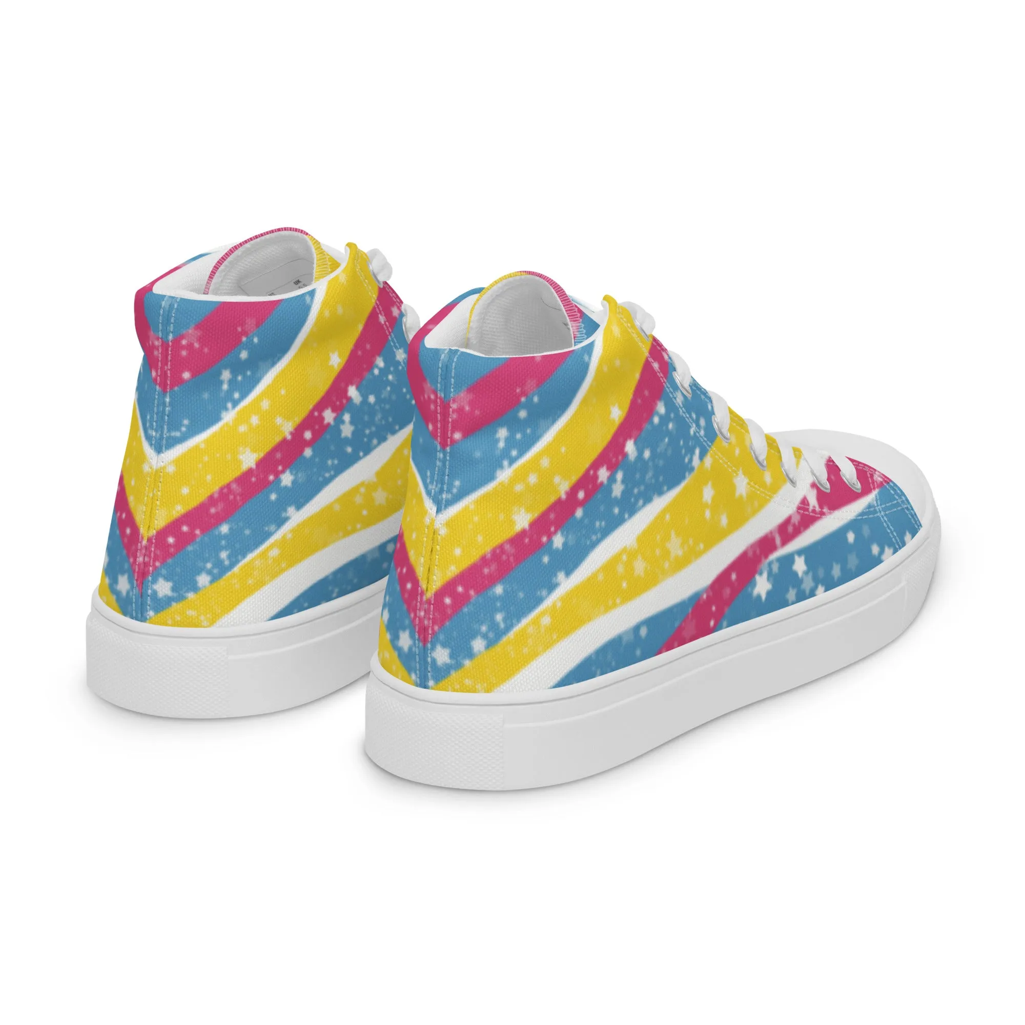 Starry Pansexual High Top Canvas Shoes (Fem Sizing)