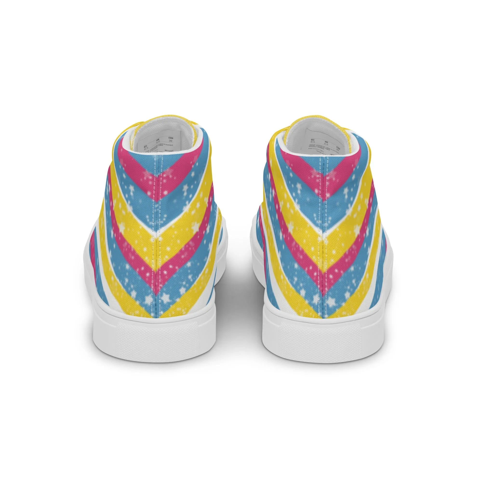 Starry Pansexual High Top Canvas Shoes (Fem Sizing)