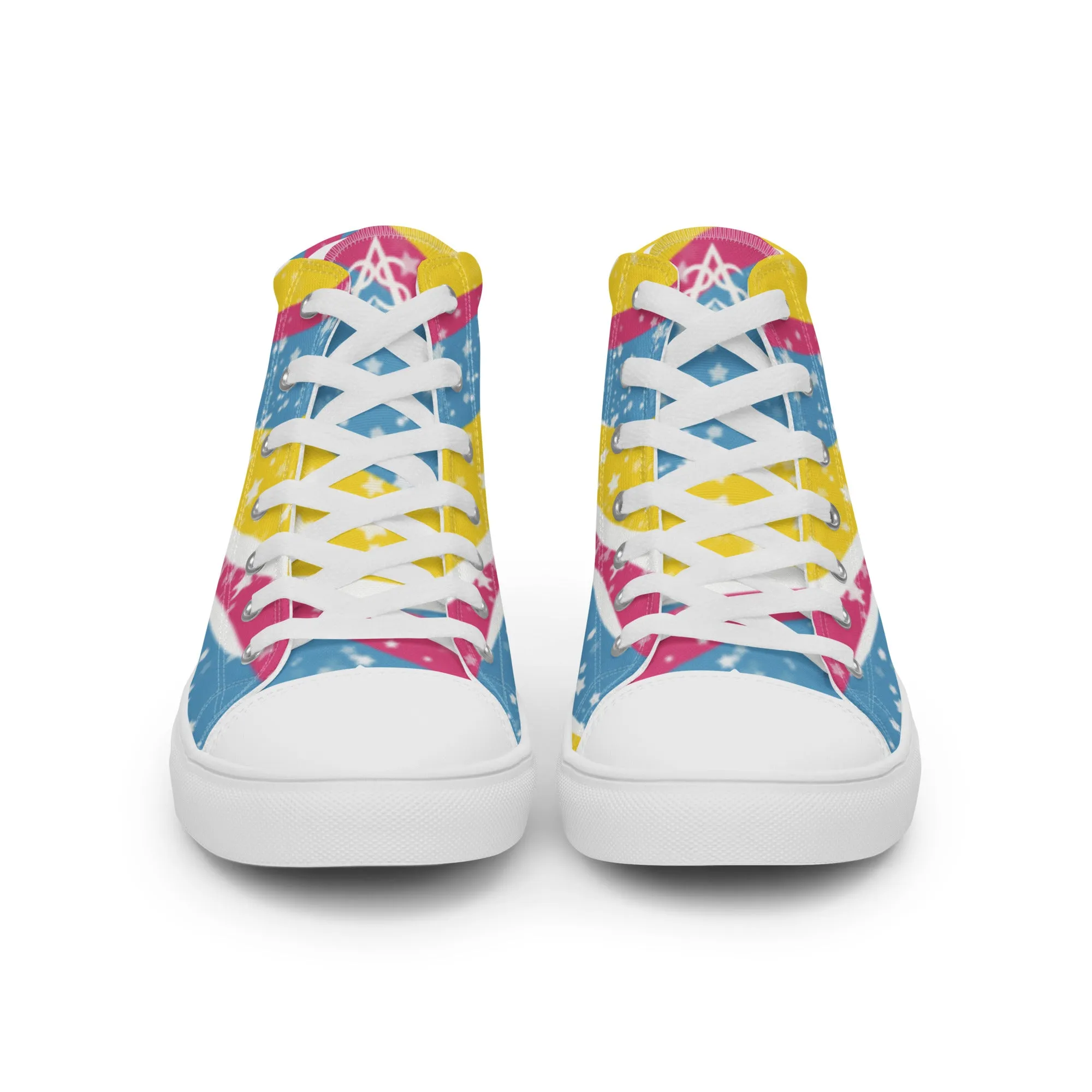 Starry Pansexual High Top Canvas Shoes (Fem Sizing)