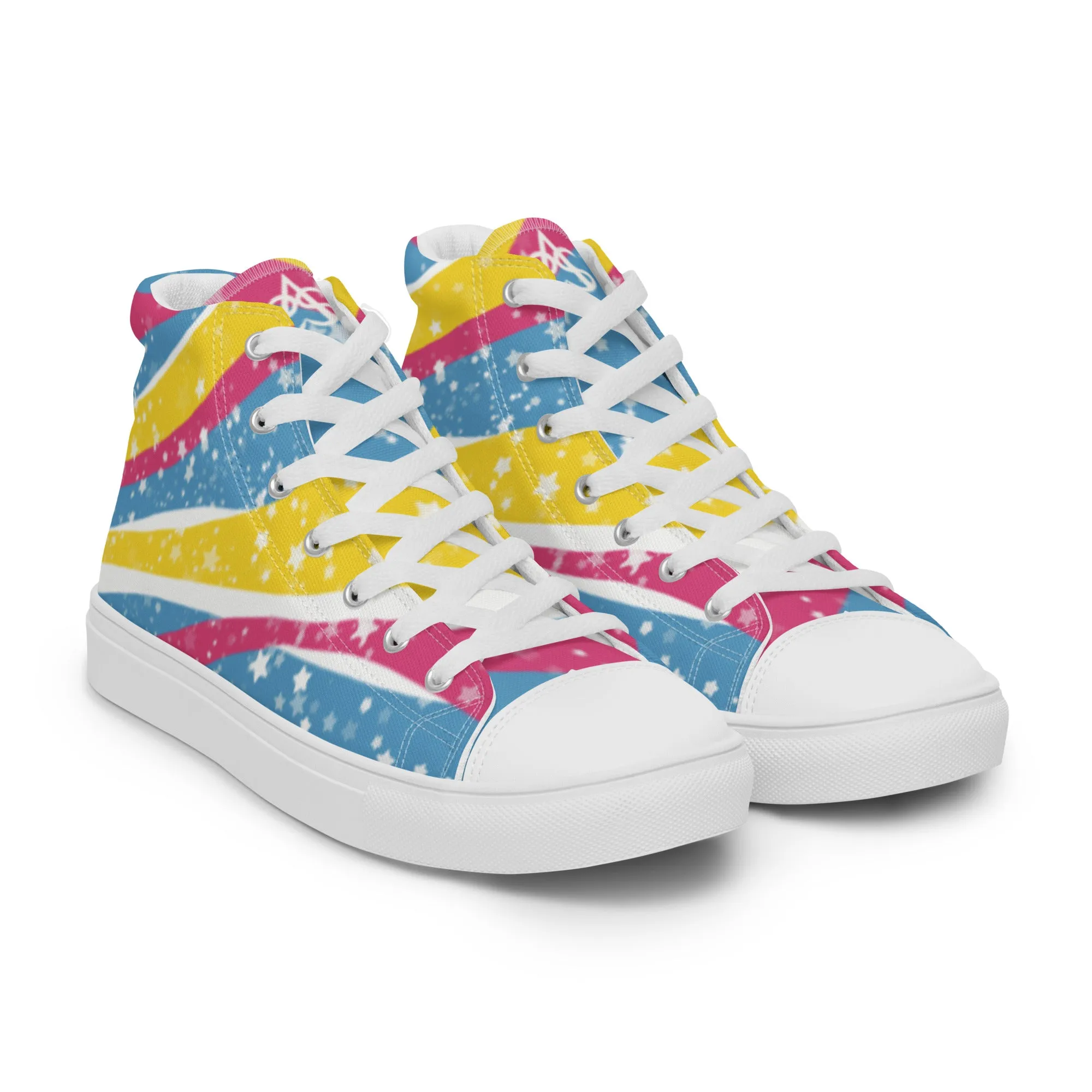 Starry Pansexual High Top Canvas Shoes (Fem Sizing)