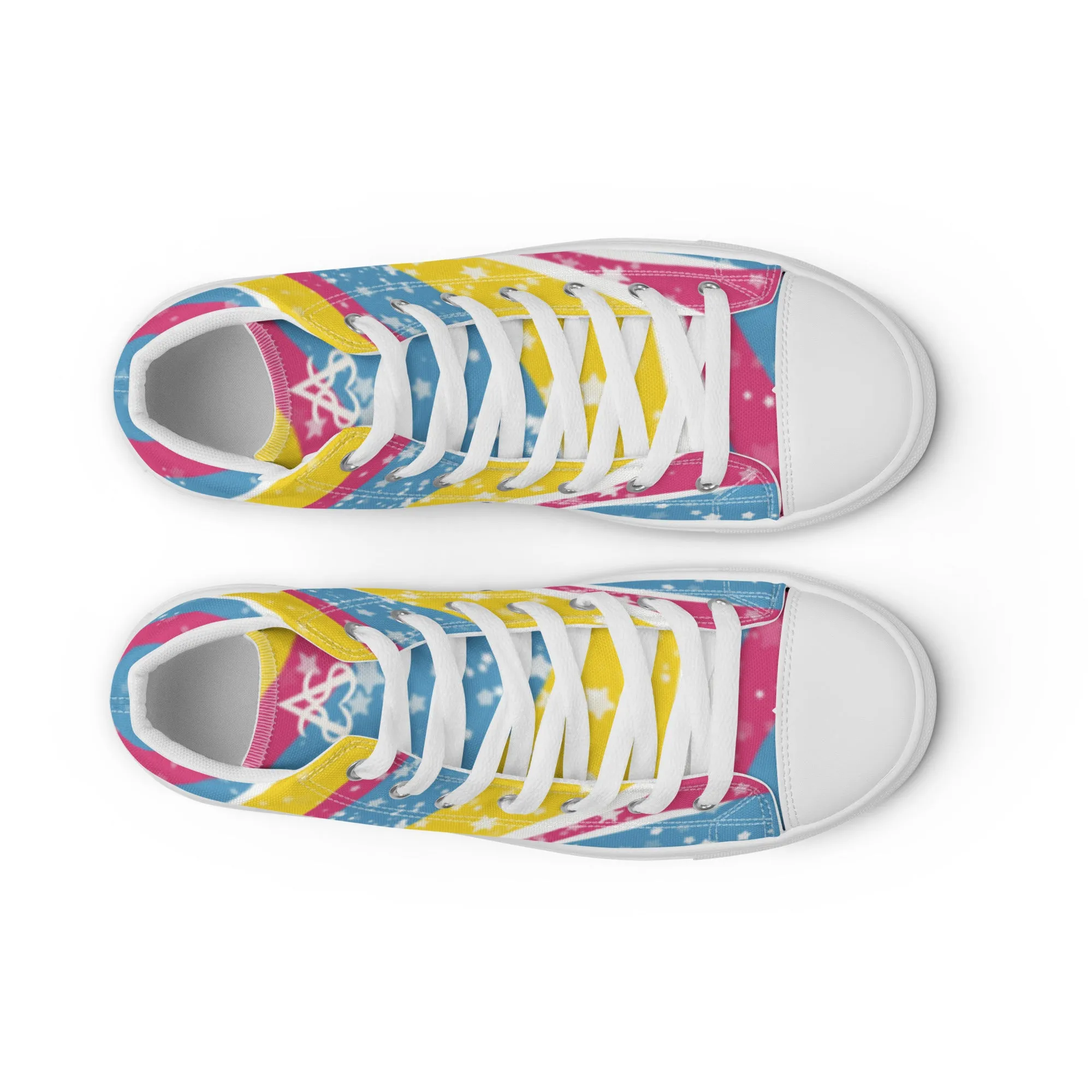 Starry Pansexual High Top Canvas Shoes (Fem Sizing)