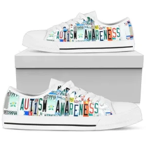 Stylish Autism Awareness Women Low Top Shoes , Low Top Sneaker, Low Top Canvas Shoes