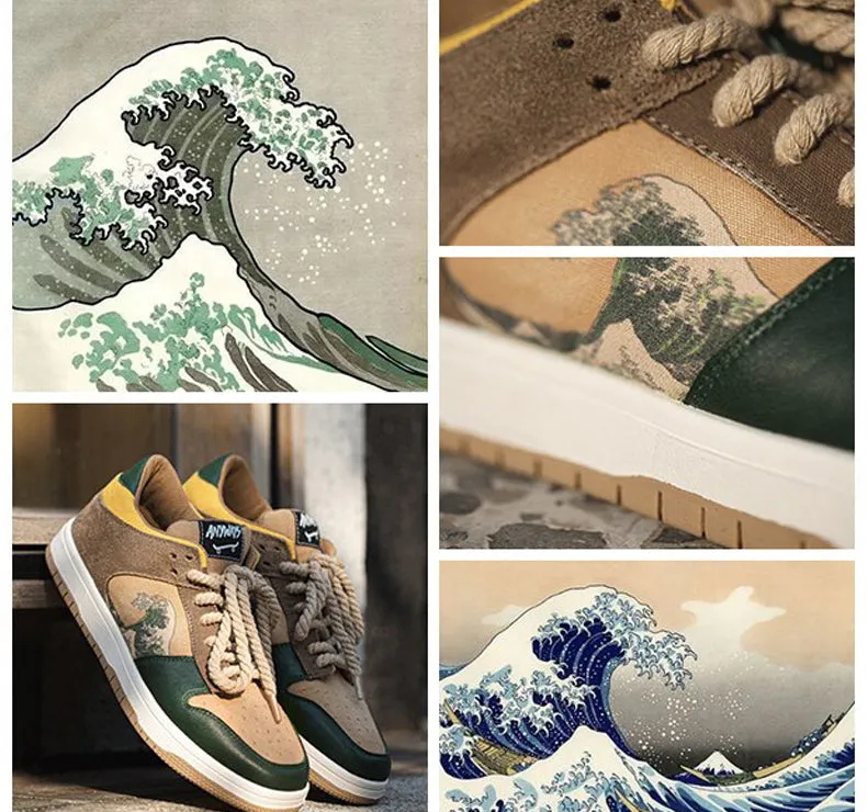 The great wave off Kanagawa inspired sneakers