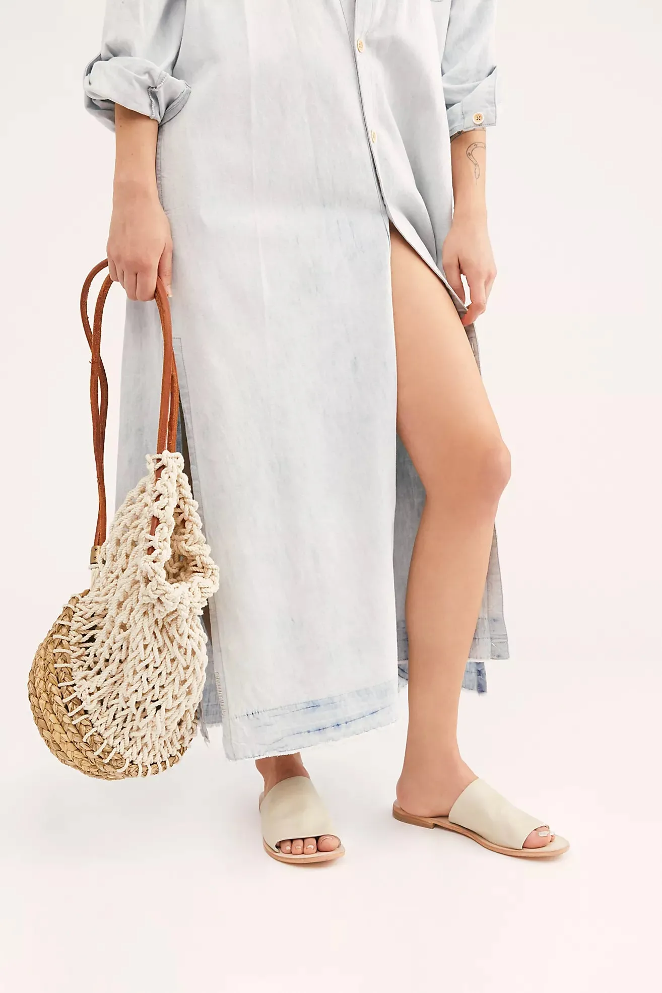 The Vicente Slide Sandals by Free People - White