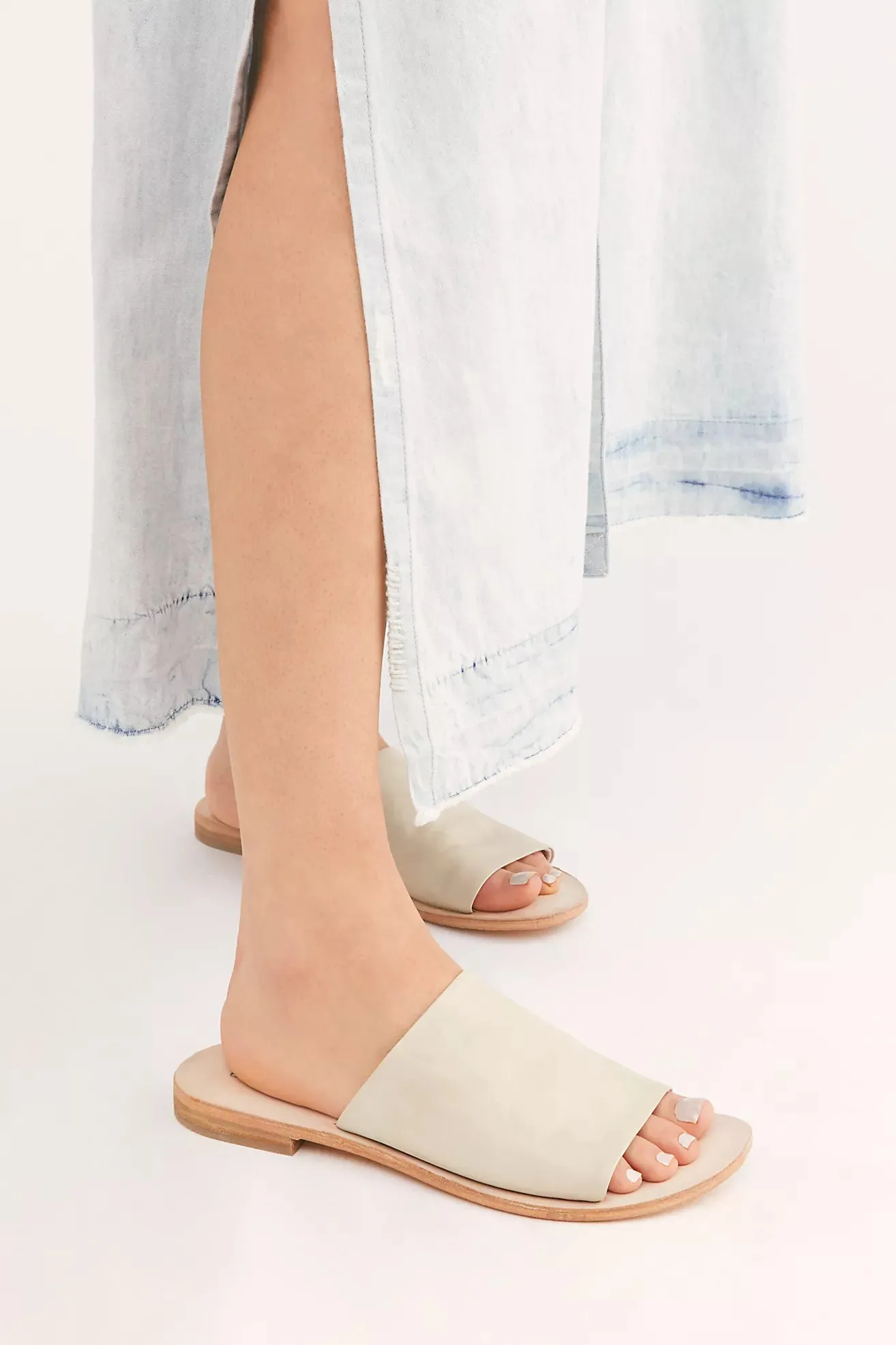 The Vicente Slide Sandals by Free People - White