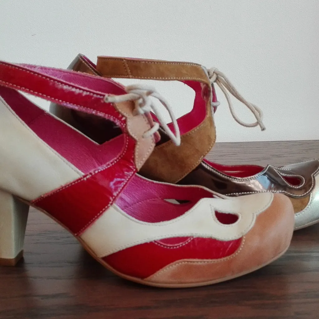 Toujours Natural Red- heel shoe