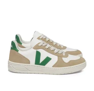 V-10 Chromefree Leather Trainer - White Emeraude Sahara