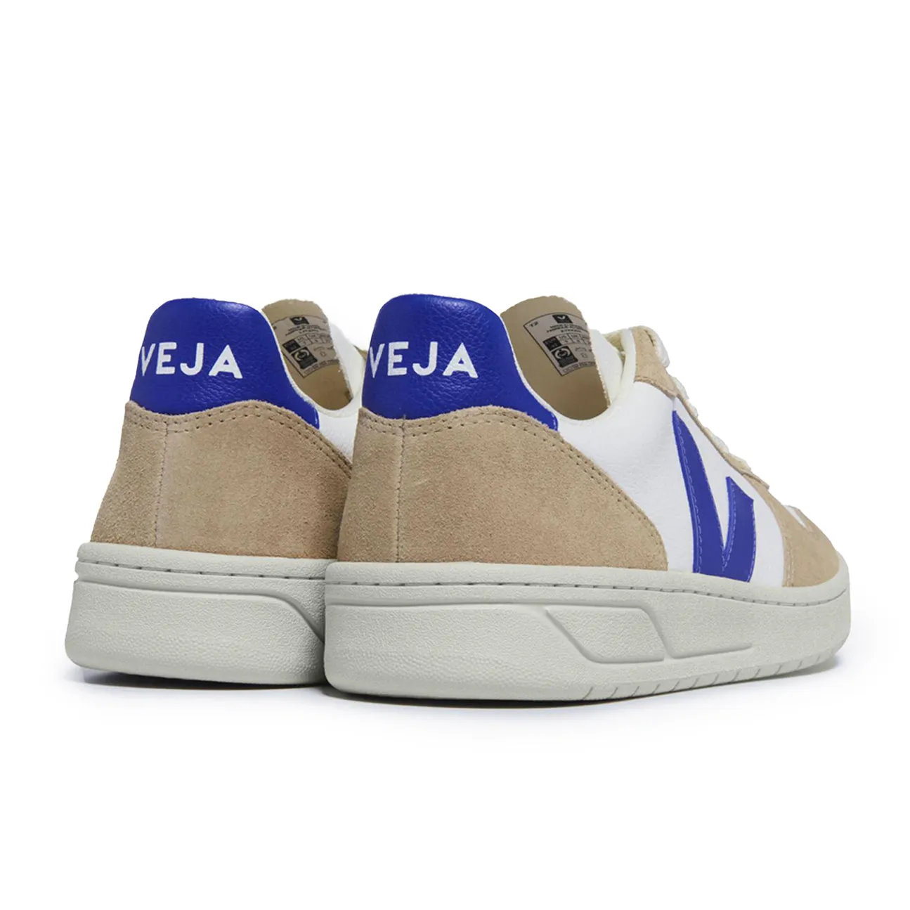 V-10 Chromefree Leather Trainer - White Paros Sahara