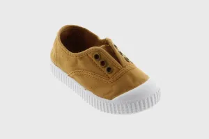 Victoria Kids 1915 English Washed Canvas Toecap Shoe & No Laces- Oro / Gold - Select Size