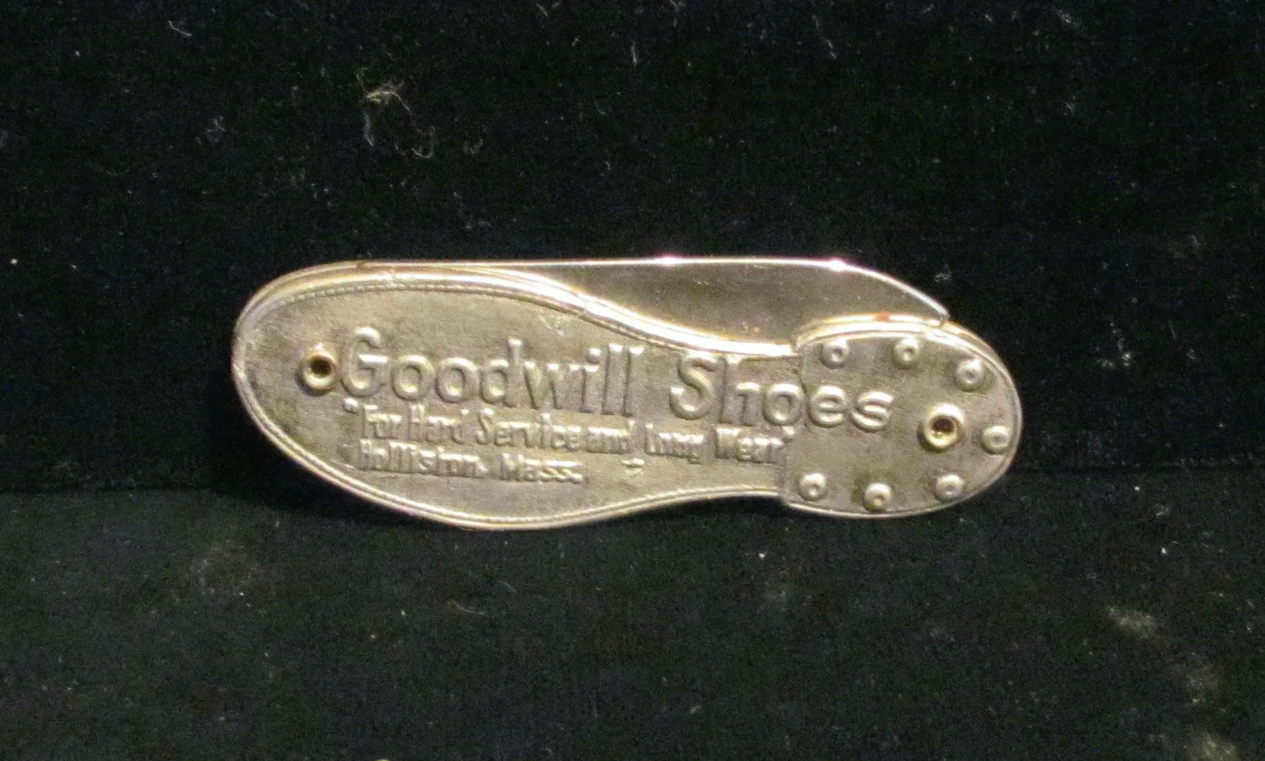 Vintage Pocket Knife Figural Goodwill Shoes Holliston, MA Advertising