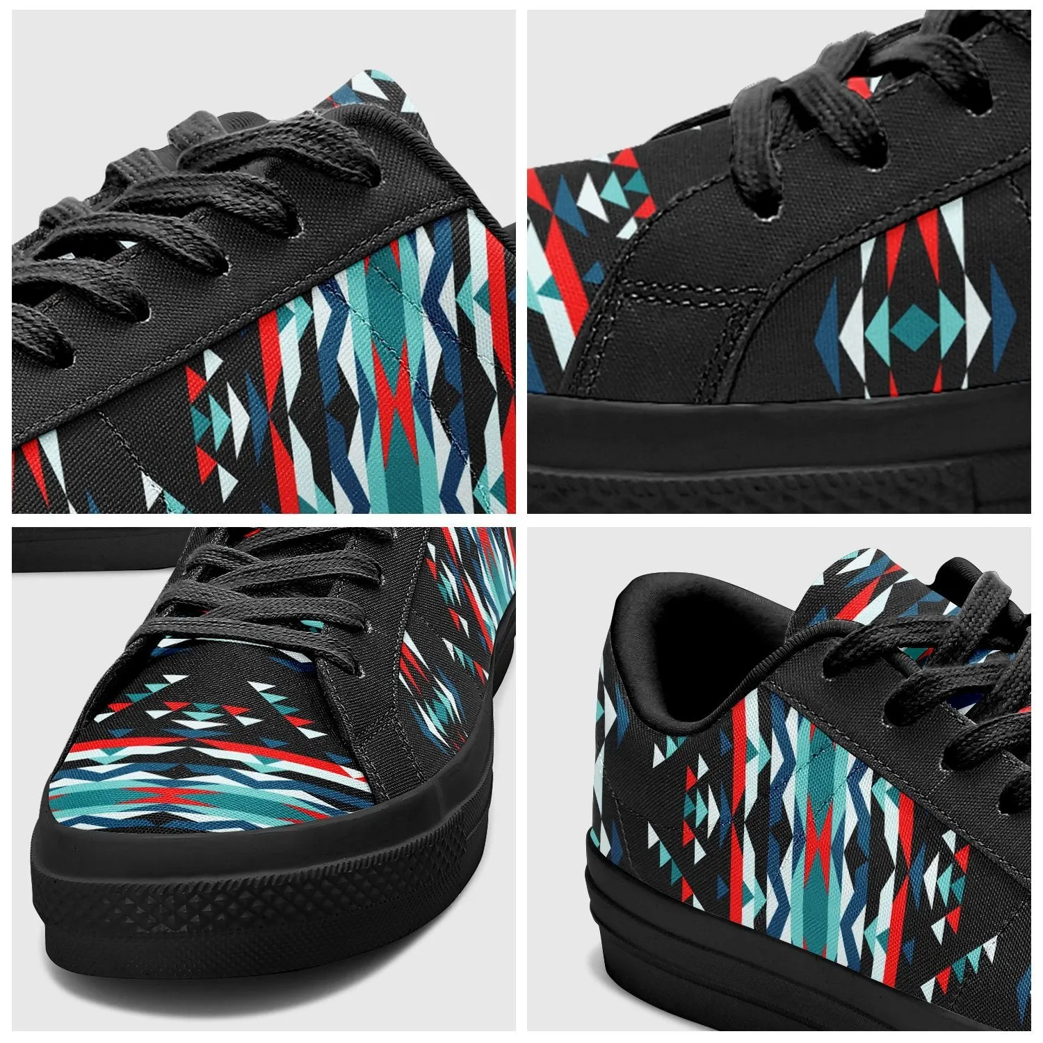 Visions of Peaceful Nights Aapisi Low Top Canvas Shoes Black Sole