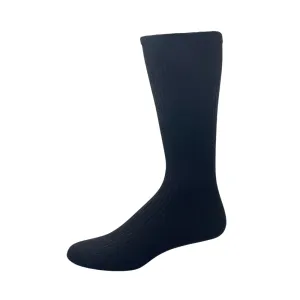 Wellness Solid Ribbed Bamboo Diabetic Sock-Large